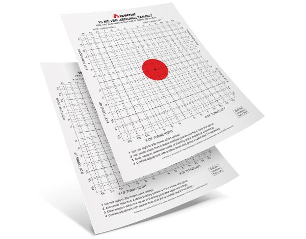 Arsenal Pack of 10 Targets for AKS74U Rifles 15 Meter Zeroing Target