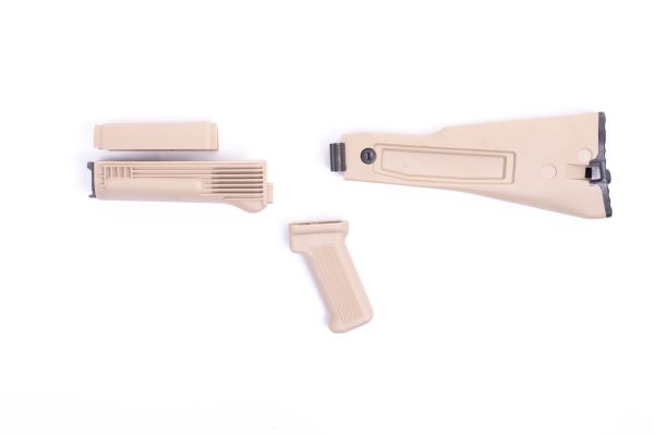 Arsenal 922r Compliant Desert Sand Polymer Folding Stock Set with Stainless Steel Heat Shield