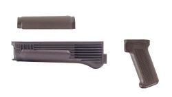 Arsenal Plum Polymer Handguard Set with Stainless Steel Heat Shield and Pistol Grip for Stamped Receivers