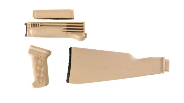 Arsenal Desert Sand Polymer Stock Set with Stainless Steel Heat Shield for Milled Receivers