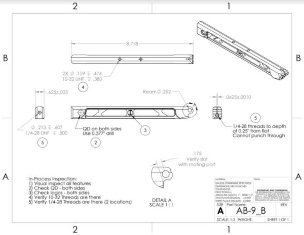 JMac Customs  AB-9  Arm Bar Stock/BraceTan